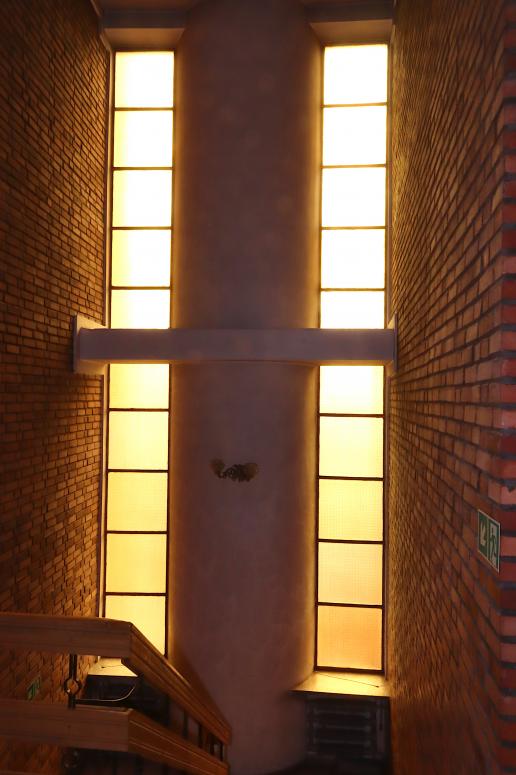 Wymiana kolejnych okien - Msza w kaplicy dolnej